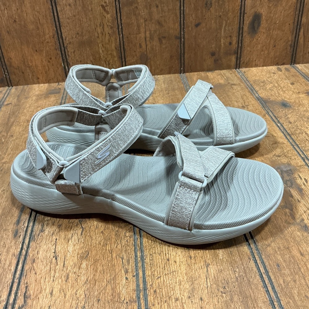 Skechers Women's Gogolf Taupe Adjustable Comfort Casual Golf Sandals Size 9 NEW